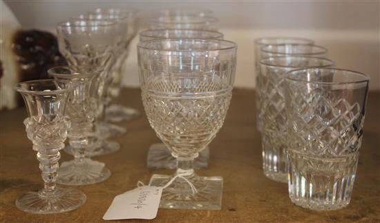 Quantity of 19th and 20th century cut drinking glasses